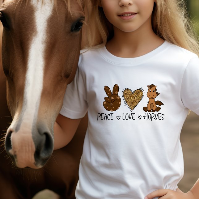 Peace Love Horses super cute T-Shirt (Peace Love Horses super cute T-Shirt)