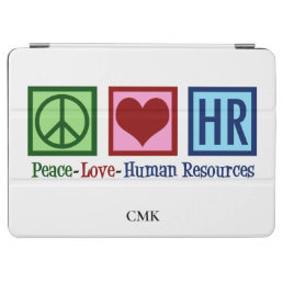 Peace Love HR Cute Human Resources Monogram iPad Air Cover