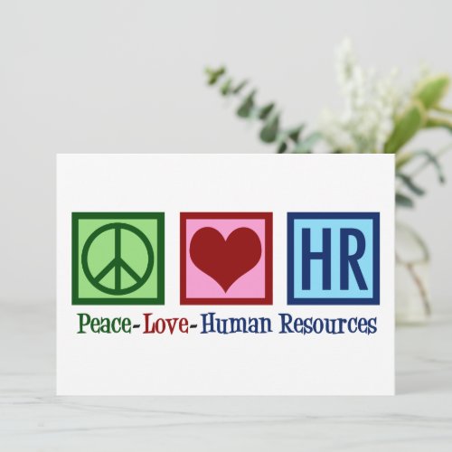 Peace Love HR Human Resources Card