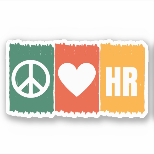 Peace Love HR  Sticker (Front)