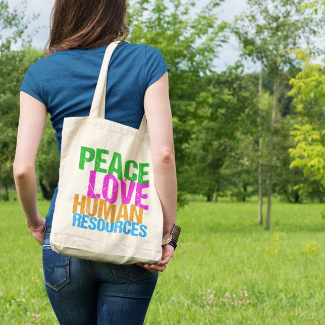 Peace Love Human Resources HR Tote Bag (Creator Uploaded)