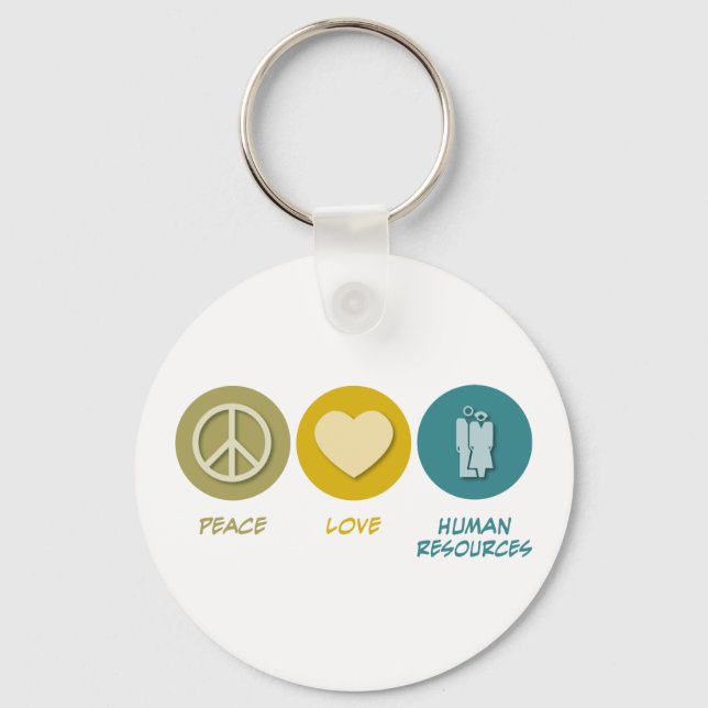 Peace Love Human Resources Keychain (Front)