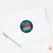 Peace Love Human Resources Office Manager HR Classic Round Sticker (Envelope)
