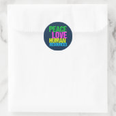 Peace Love Human Resources Office Manager HR Classic Round Sticker (Bag)