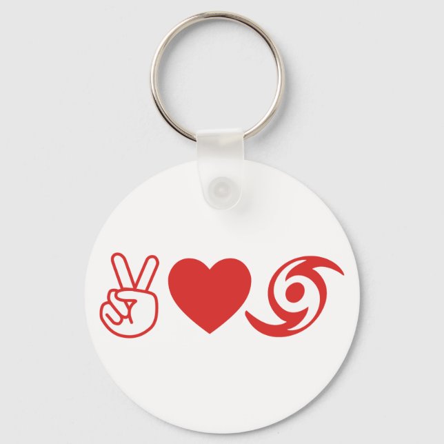 Peace Love Hurricane Keychain (Front)