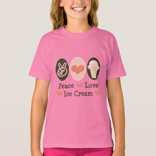 Peace Love Ice Cream Kids Ringer T-shirt