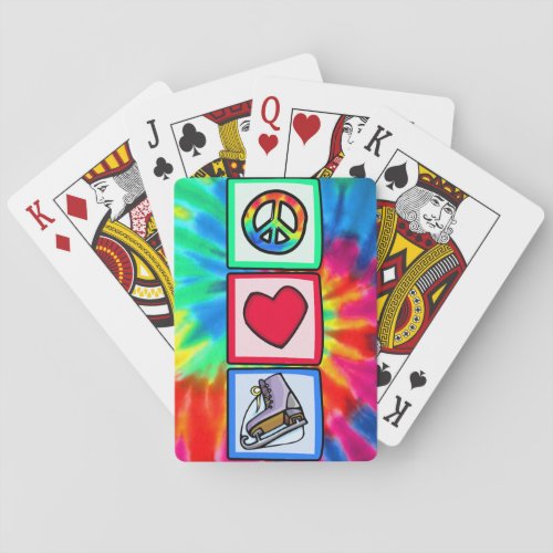 Peace Love Ice Skate Poker Cards