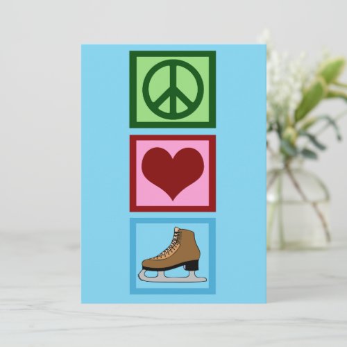 Peace Love Ice Skating Holiday Card