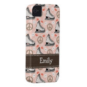Peace Love Ice Skating iPhone 4 4s Case-Mate Cover (Back/Right)
