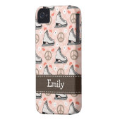 Peace Love Ice Skating iPhone 4 4s Case-Mate Cover (Back Left)