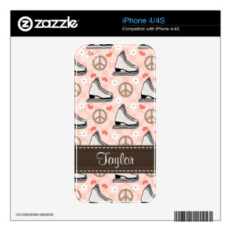 Peace Love Ice Skating iPhone 4 / 4s Skin iPhone 4S Decal