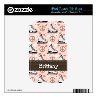 Peace Love Ice Skating iPod Touch Skin 4g 4th Gen