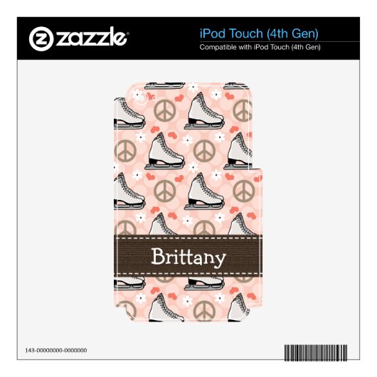 Peace Love Ice Skating iPod Touch Skin 4g 4th Gen (Product)