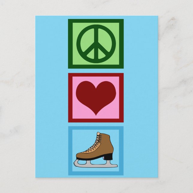 Peace Love Ice Skating Postcard (Front)