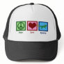 Peace Love Iguanas Trucker Hat