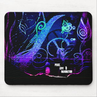Peace, Love & Imagination mousepad