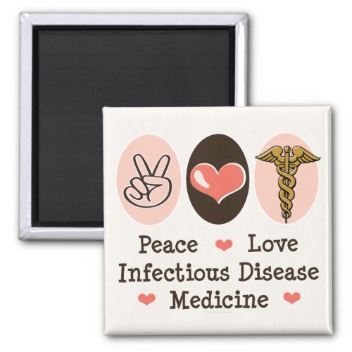 Peace Love Infectious Disease Medicine Magnet