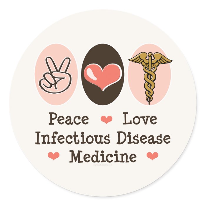 Peace Love Infectious Disease Medicine Stickers