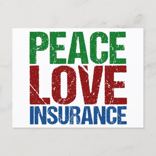 Peace Love Insurance Company Postcard