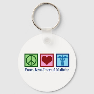Peace Love Internal Medicine Keychain