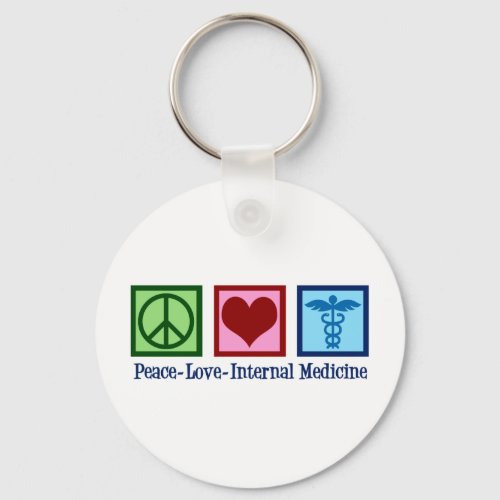 Peace Love Internal Medicine Keychain