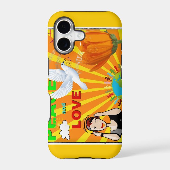 Peace & Love Iphone Case (Back)