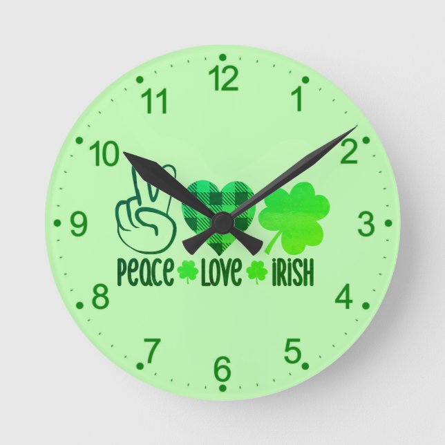 Peace Love Irish-66677 Round Clock (Front)