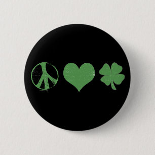 Peace Love Irish Button