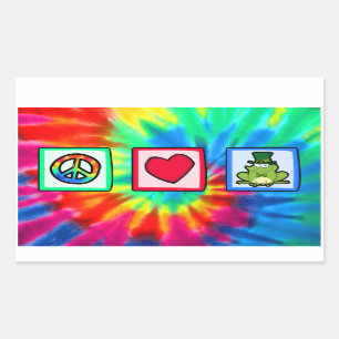 Peace, Love, Irish Frog Rectangular Sticker
