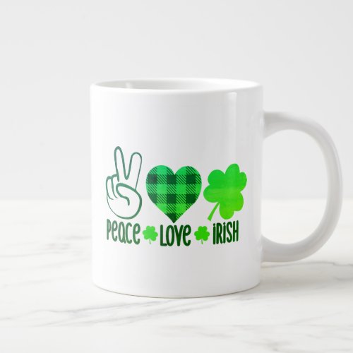 Peace Love Irish Giant Coffee Mug