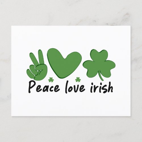 Peace Love Irish Postcard