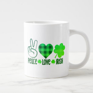 Peace Love Irish St. Patrick's Day Design-66677 Giant Coffee Mug
