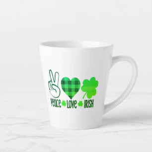 Peace Love Irish St. Patrick's Day Design-66677 Latte Mug
