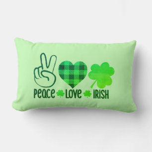 Peace Love Irish St. Patrick's Day Design-66677 Lumbar Pillow