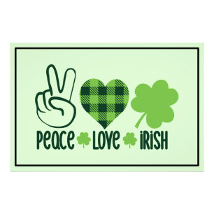 Peace Love Irish St. Patrick's Day Design-66677 Photo Print