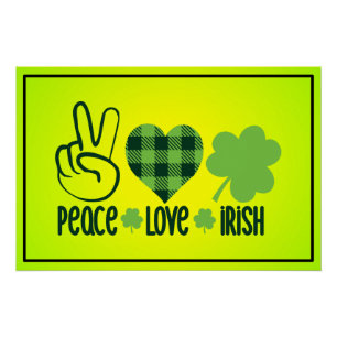 Peace Love Irish St. Patrick's Day Design-66677 Poster