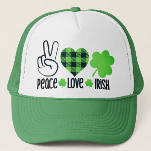 Peace Love Irish St. Patrick's Day Design-66677 Trucker Hat