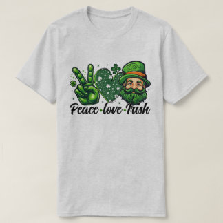 🍀 Peace Love Irish T-Shirt - Celebrate Irish Prid