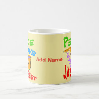 Peace Love Jazz Fest  add text Coffee Mug