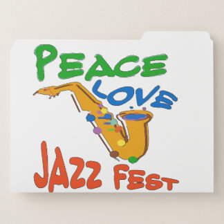 Peace Love Jazz Fest Sax File Folder