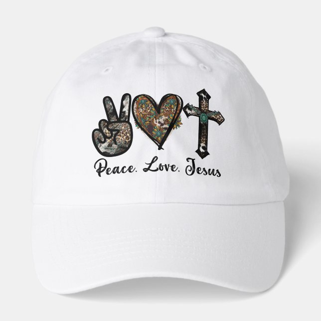Peace Love Jesus – Christian Faith Hat (Front)