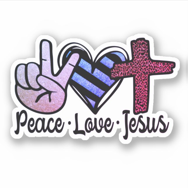 Peace love Jesus Sticker (Front)