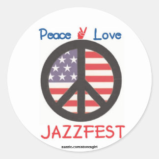 peace love jf classic round sticker
