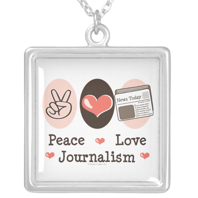 Peace Love Journalism Necklace (Front)
