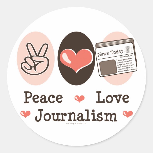 Peace Love Journalism Stickers (Front)