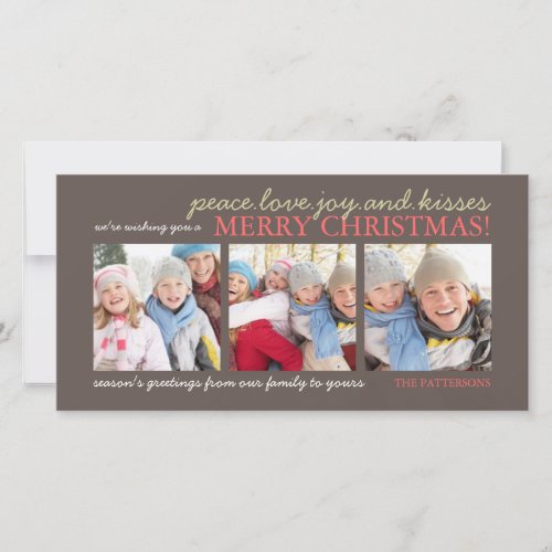Peace Love Joy Babys First Christmas Photo Card
