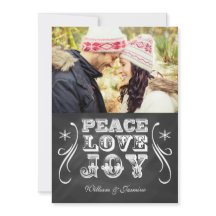 PEACE LOVE JOY Chalkboard Holiday Flat Card