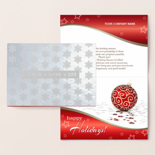 PEACELOVEJOY Christmas Bauble Luxury Real Foil Card
