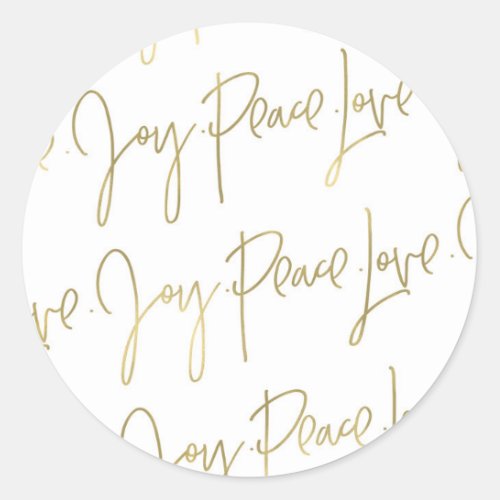 Peace Love Joy Christmas Envelope Seals  Gold