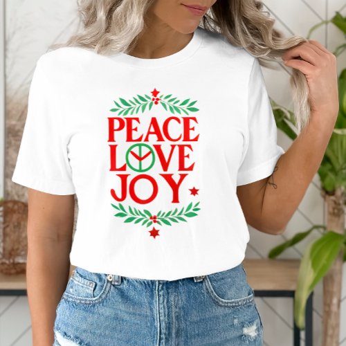 Peace Love Joy Christmas Festive Holiday  T_Shirt